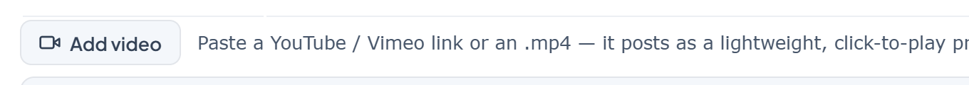 The Add video button in the reply composer